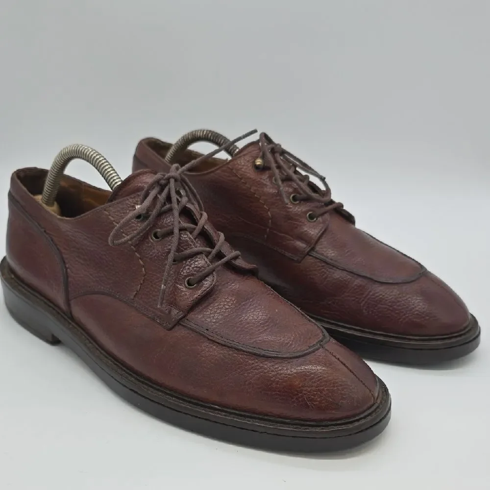 Cole Haan Dark Brown Pebbled Leather Lace-Up Derbys